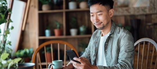 Man on his smartphone.